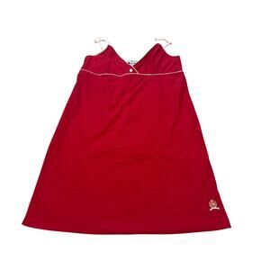 Women’s Vintage Y2K Tommy Hilfiger Mini Red Cotton Nightgown Size Medium